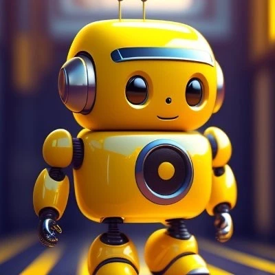 Before: the original yellow robot mascot