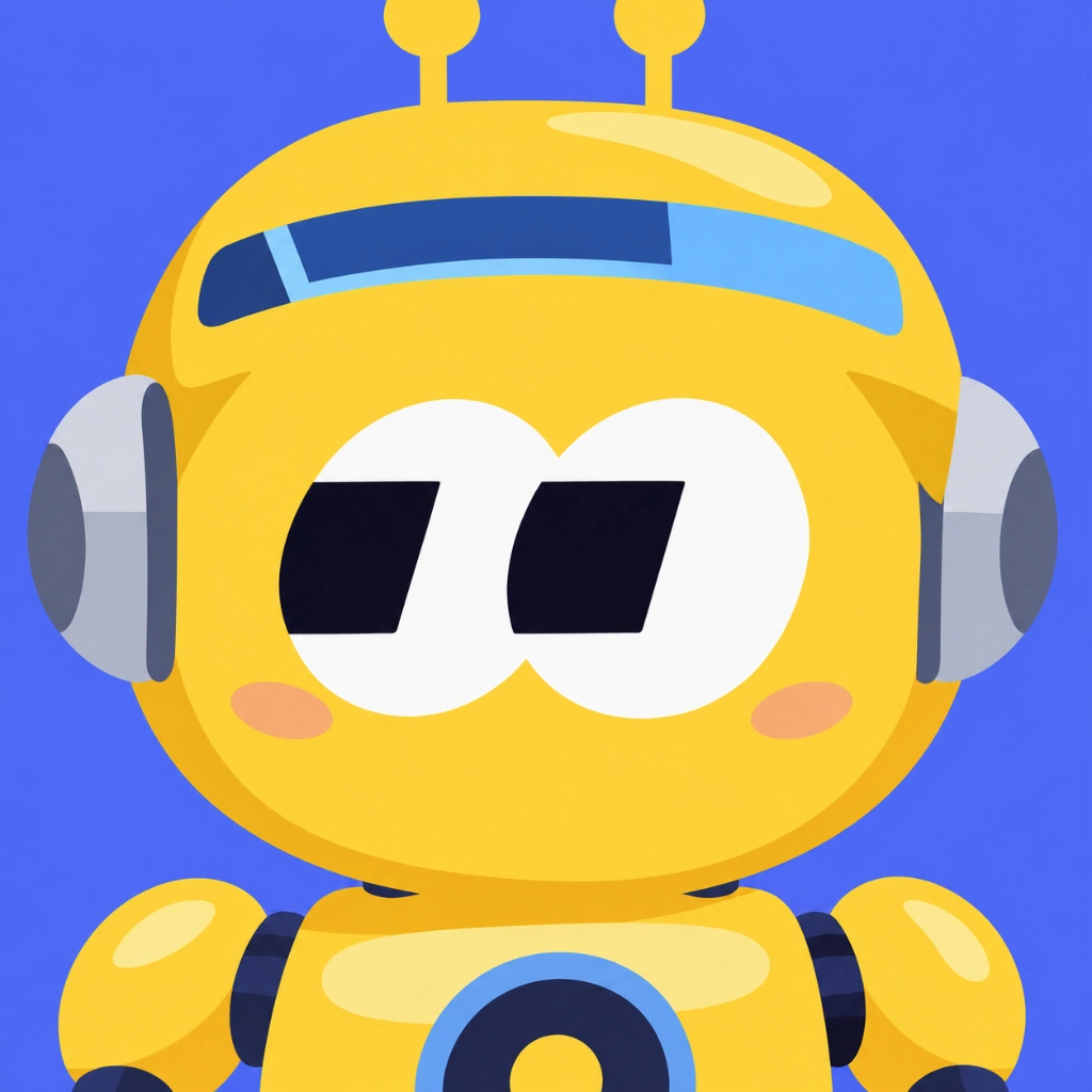 The fomofied mascot: a yellow robot wearing the fomo eyes